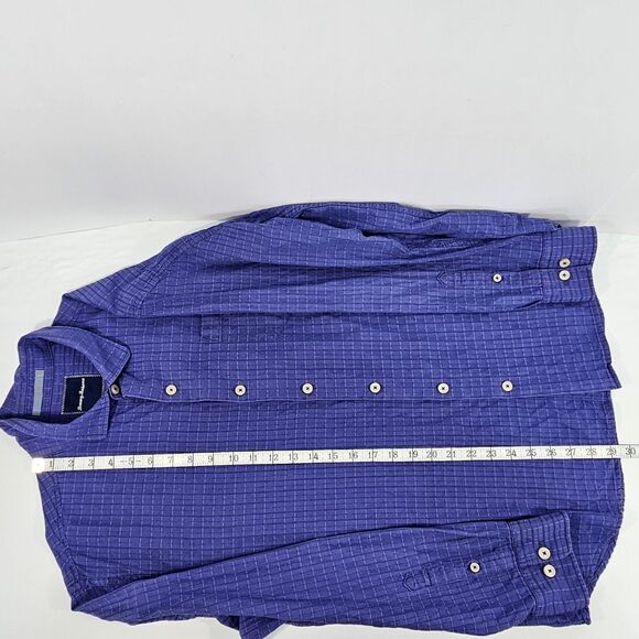 Tommy Bahama Men’s Large Purple Silk Cotton Blend Textured Long Sleeve Shirt - Picture 8 of 8